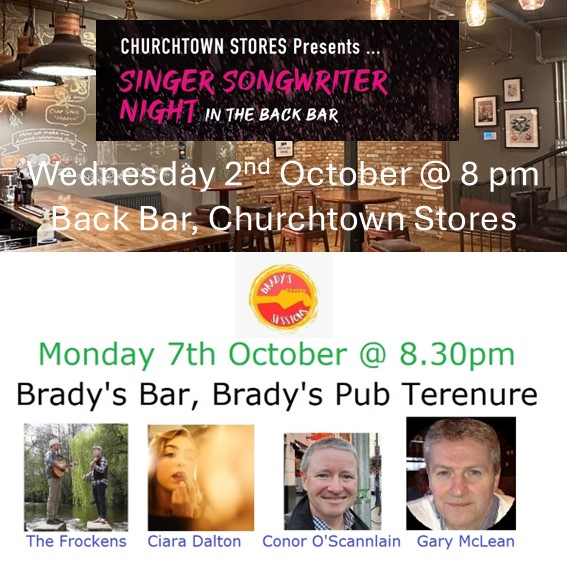 Two upcoming gigs in the South Dublin&nbsp;Area